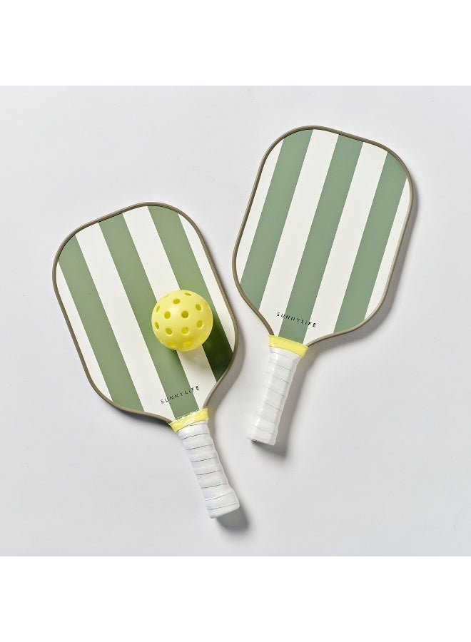 Sunnylife Pickleball Set Seagrass Sage – Kids Pickleball Paddle and Ball Set, Fun Outdoor Beach and Backyard Game, Lightweight Family Sports Play Set - Image 1